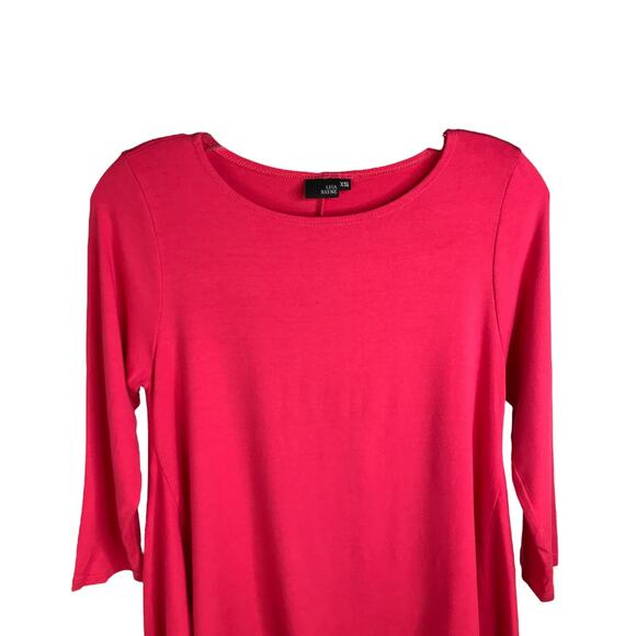 Lisa Bayne Top Womens XS Blouse Y2K Whimsygoth Boatneck 3/4 Sleeve Tunic Preppy - Picture 4 of 6